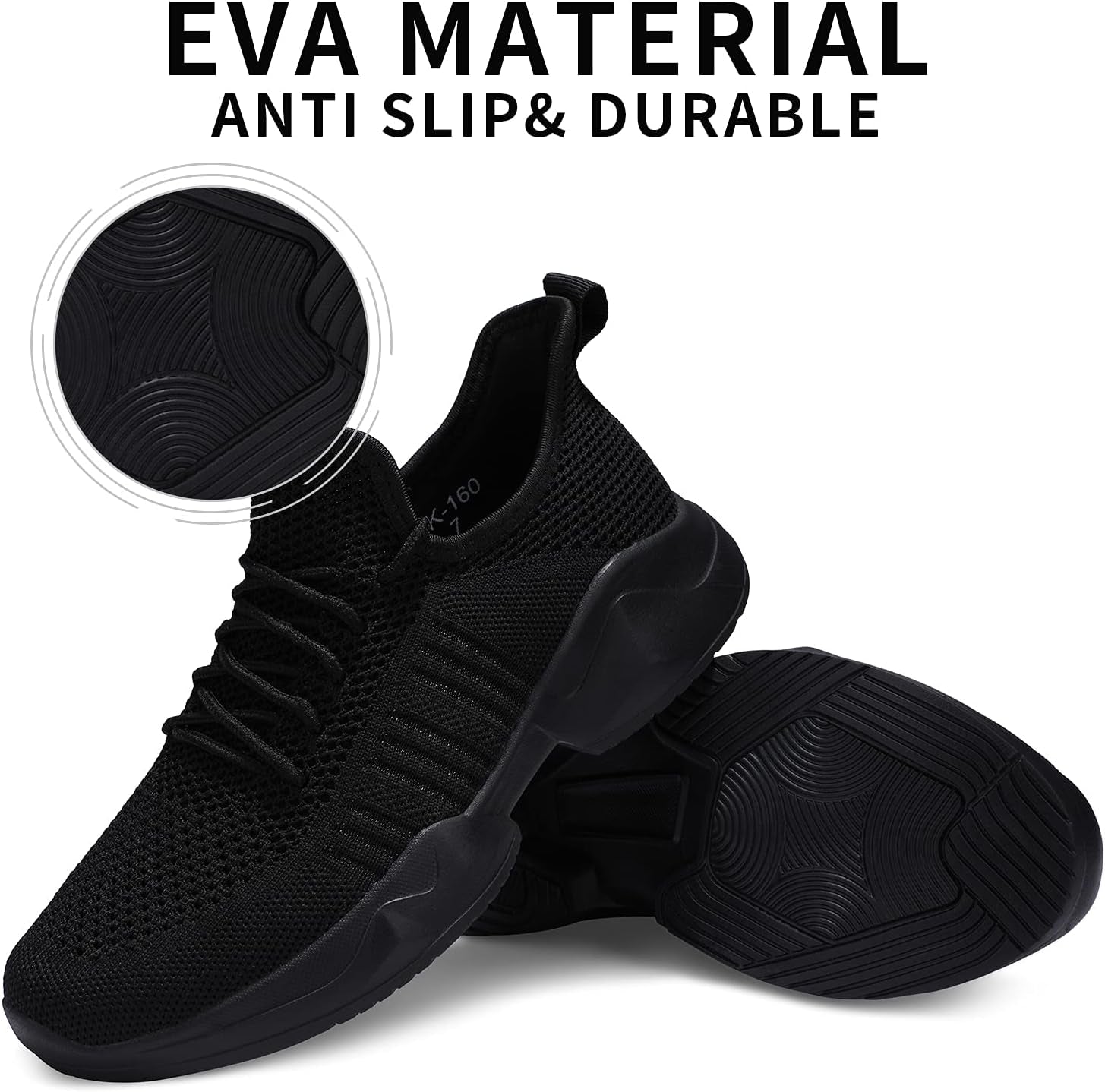 Womens Running Shoes Breathable Mesh Non Slip Fashion Sneakers Mesh Casual Athletic Lightweight Walking Shoe Black Size 8