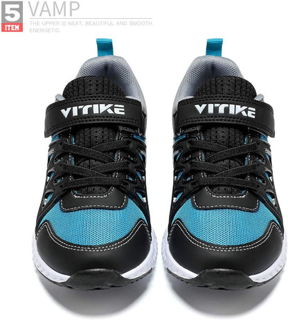 Kids Sneakers for Boys Girls Tennis Shoes Running Sneaker Lightweight Walking Shoes Athletic Air Shoes,Blue Orange,33 EU