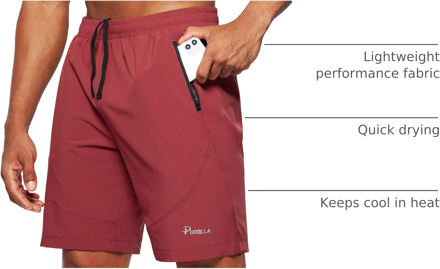 Men'S Workout Running Shorts 7"/5"/9" Lightweight Gym Athletic Shorts for Men with Zipper Pockets
