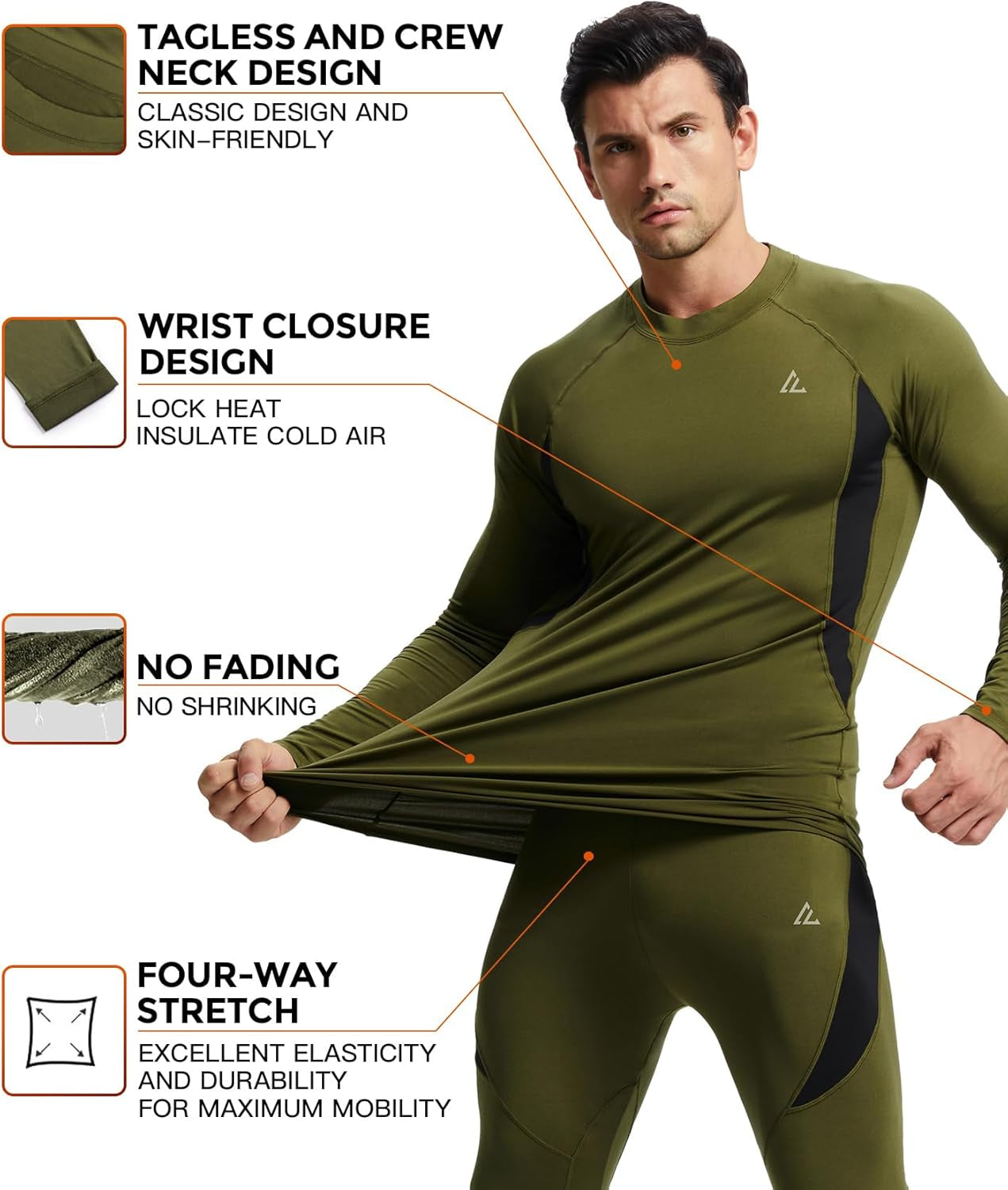 Thermal Underwear Long Johns Set Mens Winter Gift Hunting Gear Sport Base Layer Bottom Top