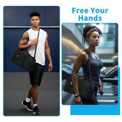 14" Carry-On Mini Duffel Bag for Travel Sport, Black