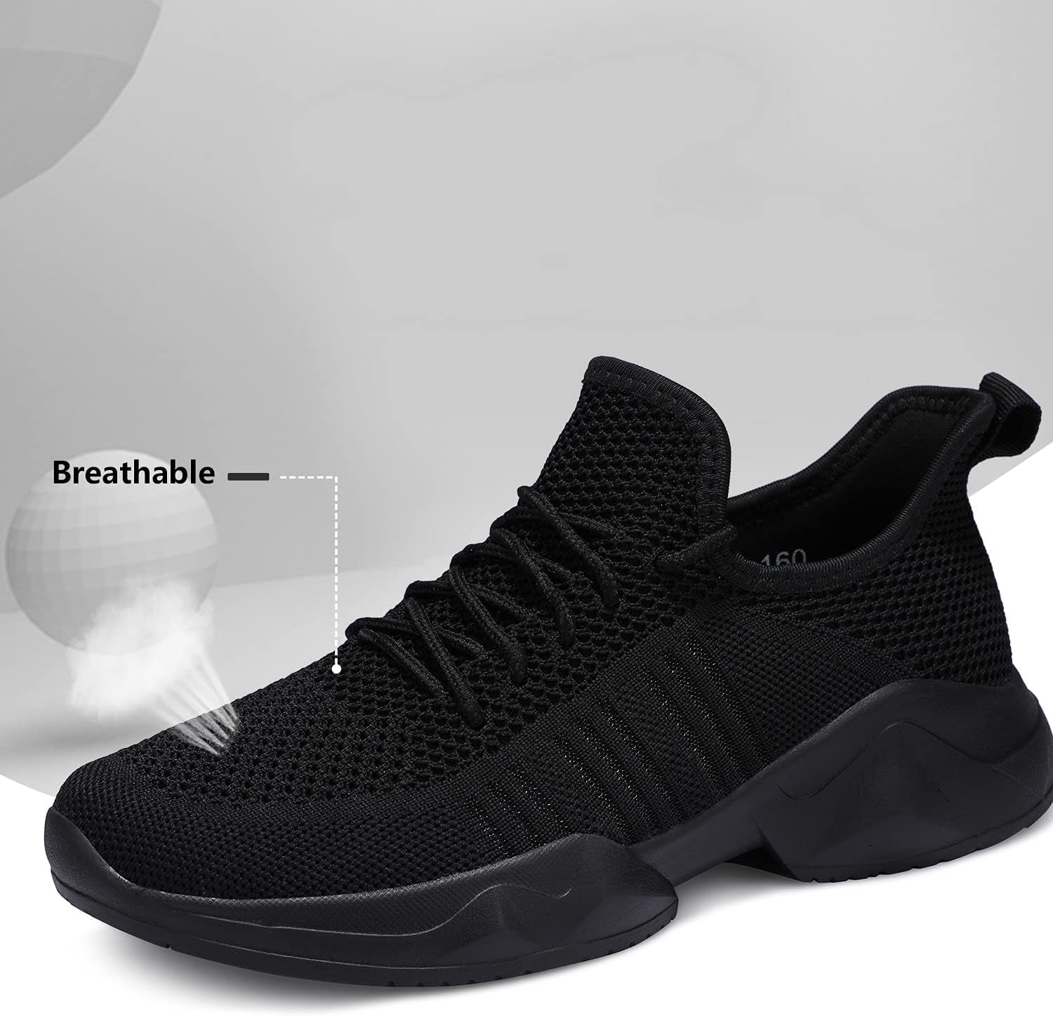Womens Running Shoes Breathable Mesh Non Slip Fashion Sneakers Mesh Casual Athletic Lightweight Walking Shoe Black Size 8