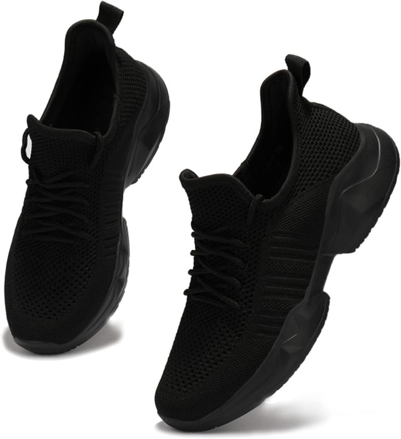 Womens Running Shoes Breathable Mesh Non Slip Fashion Sneakers Mesh Casual Athletic Lightweight Walking Shoe Black Size 8