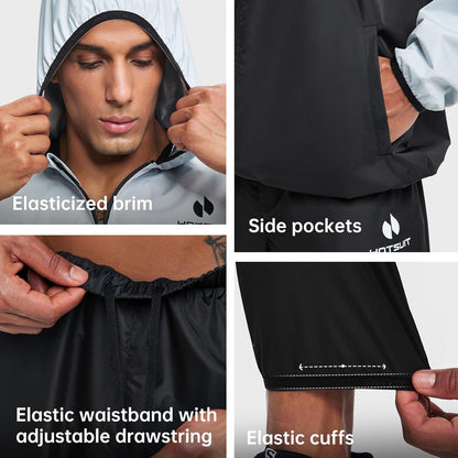 Sauna Suit for Men Sweat Suits Gym Workout Exercise Sauna Jacket Pant Full Body