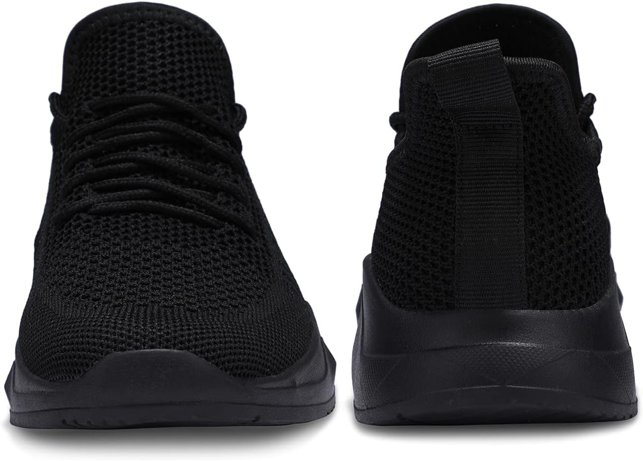 Womens Running Shoes Breathable Mesh Non Slip Fashion Sneakers Mesh Casual Athletic Lightweight Walking Shoe Black Size 8