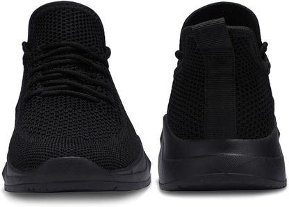 Womens Running Shoes Breathable Mesh Non Slip Fashion Sneakers Mesh Casual Athletic Lightweight Walking Shoe Black Size 8