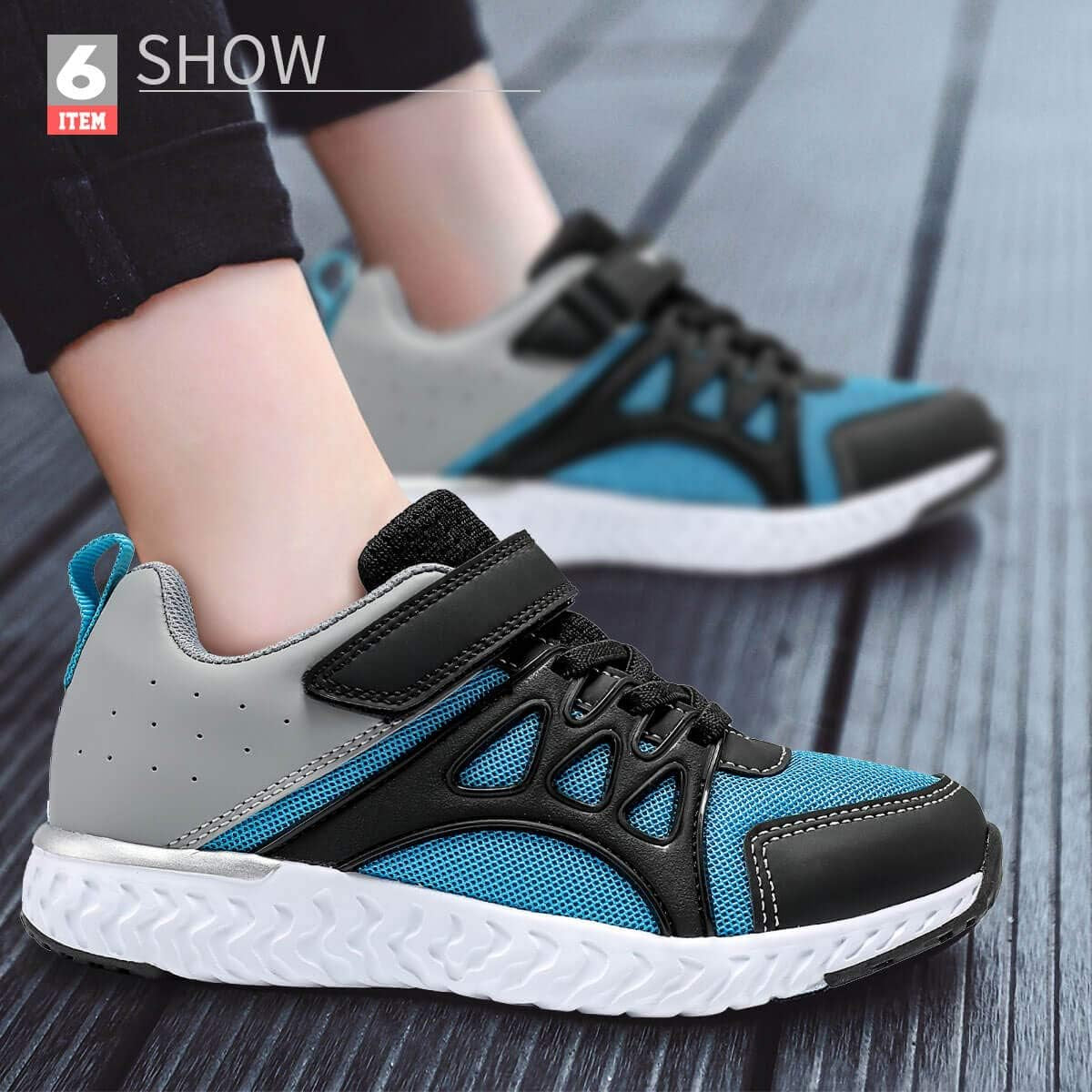 Kids Sneakers for Boys Girls Tennis Shoes Running Sneaker Lightweight Walking Shoes Athletic Air Shoes,Blue Orange,33 EU